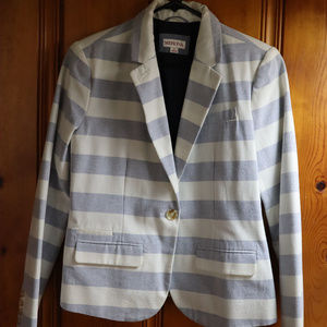 White and Gray Striped Blazer